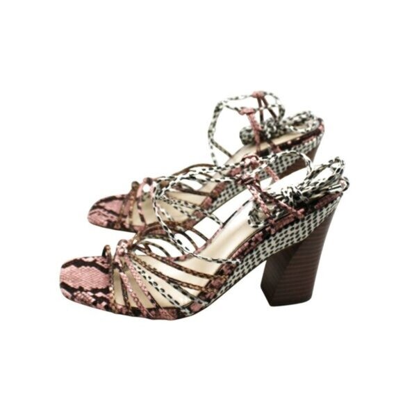 Jessica Simpson Women S Milaye Block Heeled Wrap-up Sandal - Picture 7 of 9